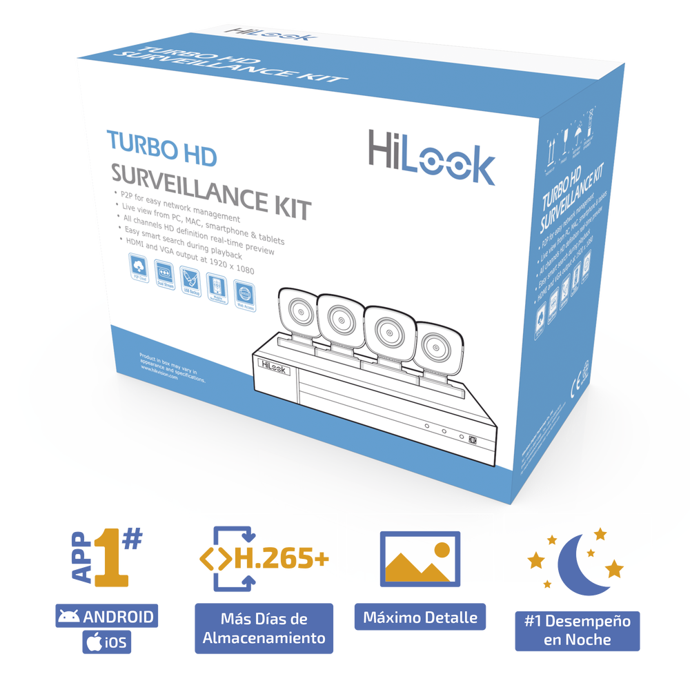 KIT TurboHD Cámaras Bala, DVR 4 canales y Accesorios de Instalación