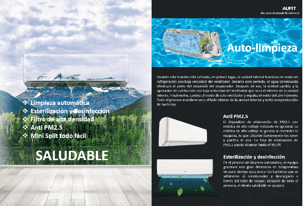 Minisplit WiFi Inverter / SEER 17 / 12,000 BTUs ( 1 TON ) / R32 / Frío / 220 Vca / Filtro de Salud / Compatible con Alexa y Google Home.