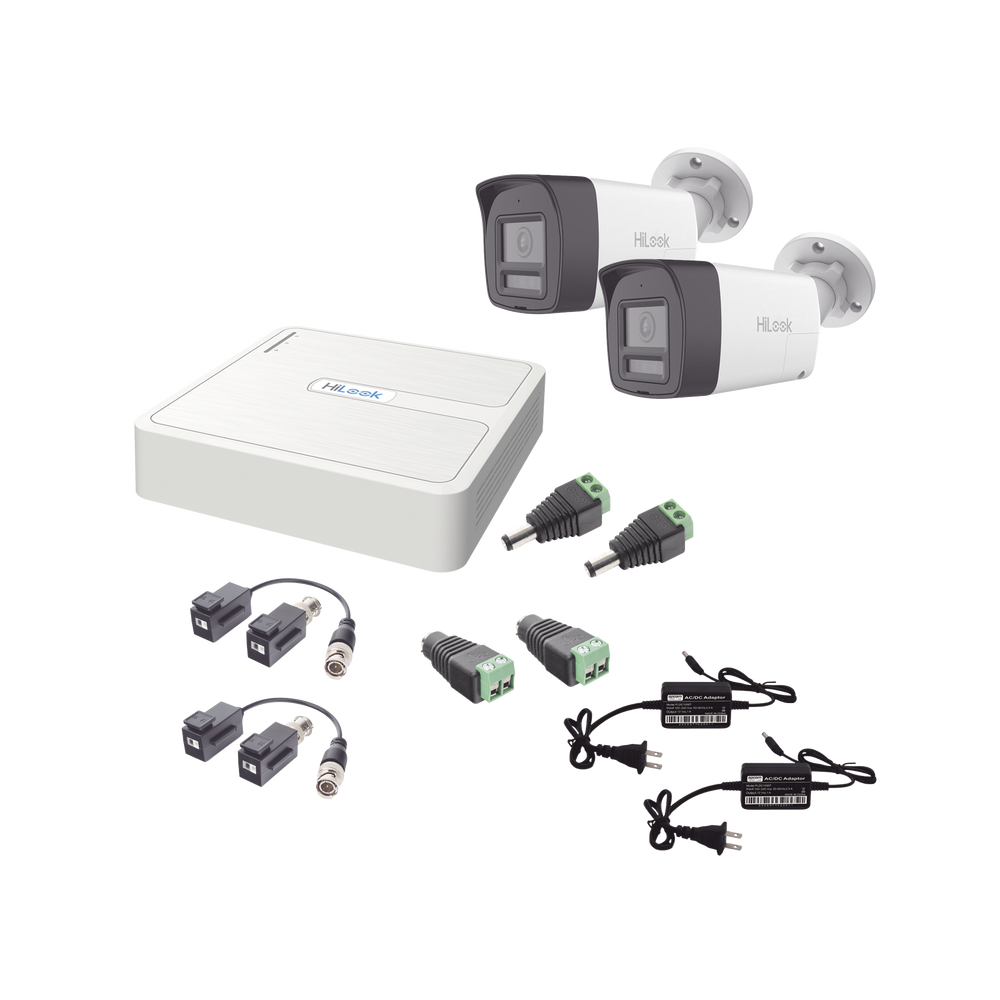 KIT HiLook 2 Cámaras Bala (Exterior), Audio, Bocina y Micrófono Integrado