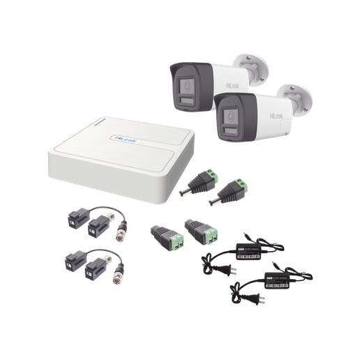 [HL-1080P-2B-TWA] KIT HiLook 2 Cámaras Bala (Exterior), Audio, Bocina y Micrófono Integrado
