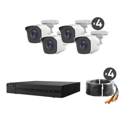 [HL24LQKITS-M(B)] KIT HD 4 Cámaras Bala, DVR 4 canales y Accesorios de Instalación