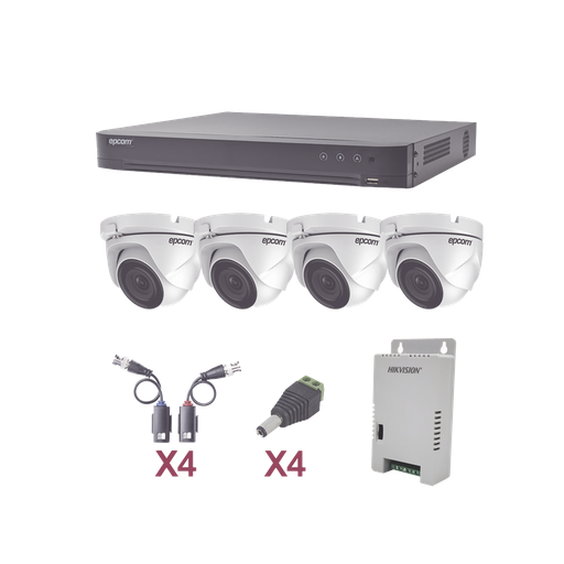 [KEVTX8T4EW] KIT HD 1080p / DVR 4 Canales / 4 Cámaras Eyeball