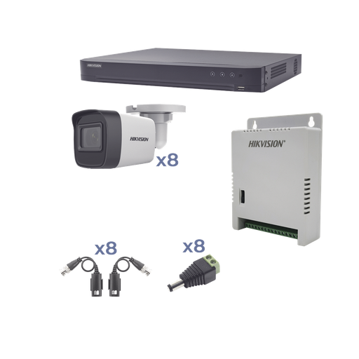 [KH1080P8BW] KIT HD 8 Cámaras Bala / DVR 8 Canales para Larga Distancia